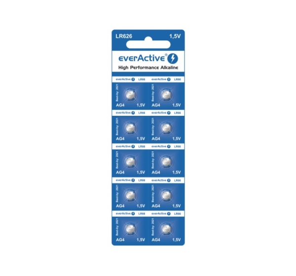 everActive™ G4 baterijas everActive Alkaline LR66/377A iepakojumā 10 gb.