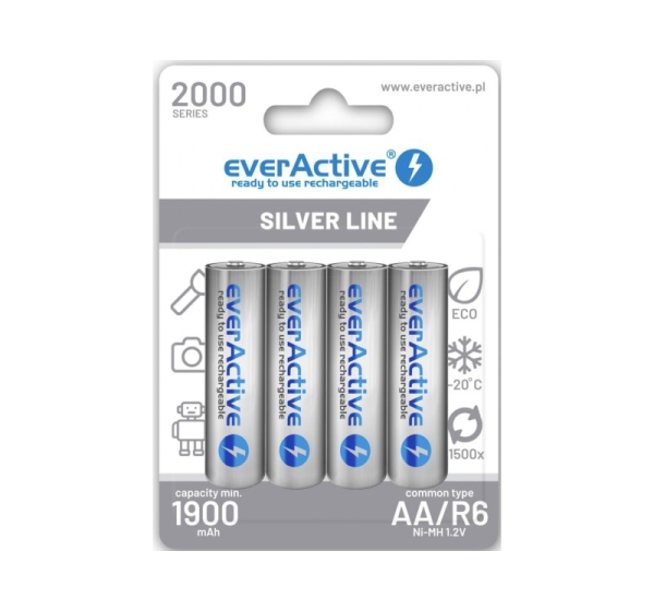 everActive™ AKAA.eA.SL4; R06/AA akumulatori 1.2V everActive Silver line Ni-MH 2000 mAh iepakojumā 4 gb.