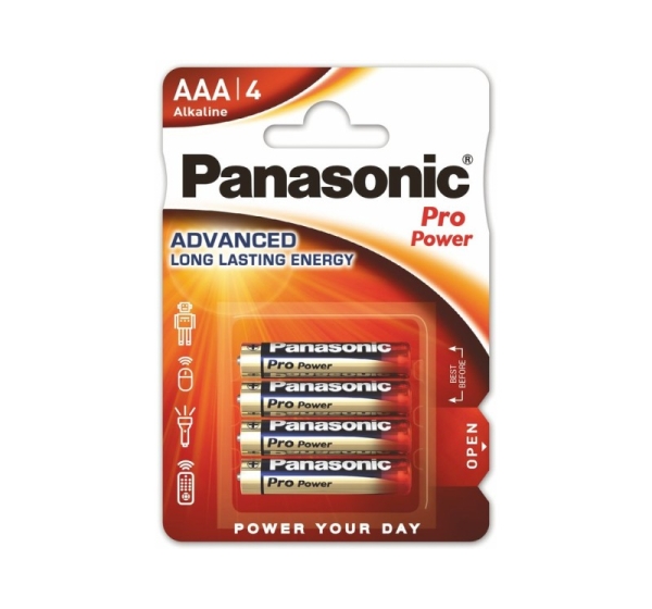 Panasonic LR03/AAA baterijas Panasonic PRO Power Alkaline MN2400/E92 iepakojumā 4 gb.