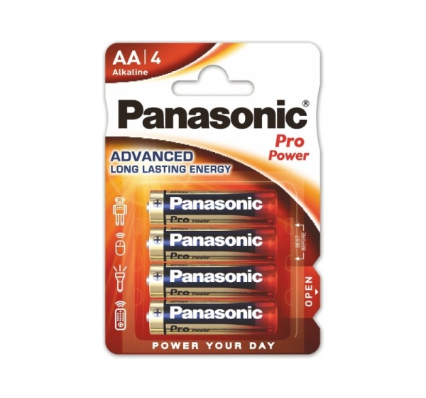 Panasonic LR6/AA baterijas Panasonic PRO Power Alkaline MN1500/E91 iepakojuma 4 gb.