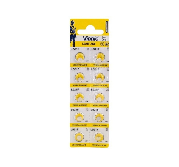 Vinnic G0 baterijas Vinnic Alkaline LR521/384 iepakojumā 10 gb.