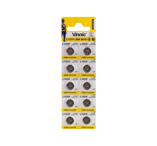 Vinnic Батарейки G10 Vinnic Alkaline LR1130/189 в упаковке 10 шт.