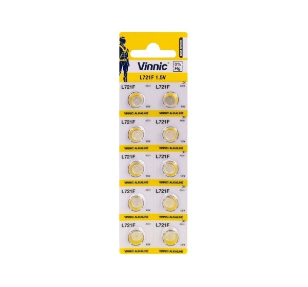 Vinnic Батарейки G11 Vinnic Alkaline LR721/362 в упаковке 10 шт.