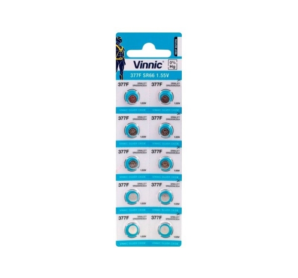 Vinnic 377 baterijas Vinnic sudraba-oksīda SR626 iepakojumā 10 gb.