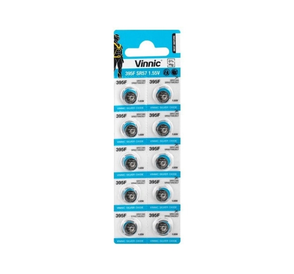 Vinnic 395 baterijas Vinnic sudraba-oksīda SR927 iepakojumā 10 gb.