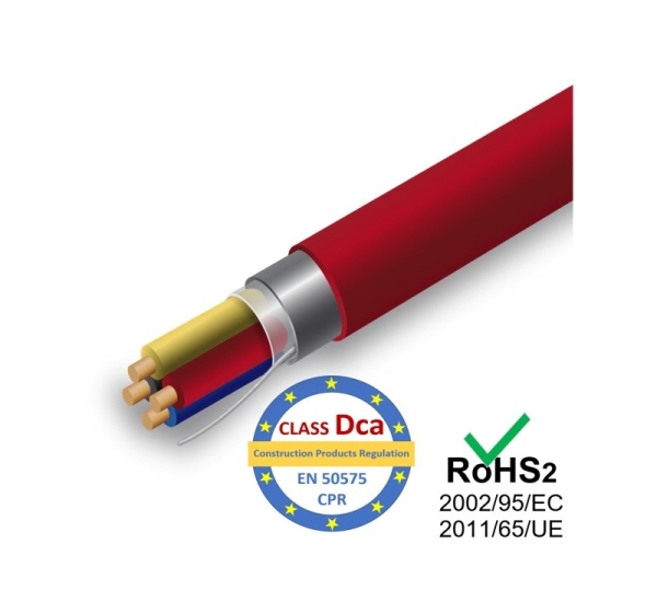 ProBase™ Kabelis ugunsdrošības sistēmām PRO BASE - 2x2x0.8, sarkans,LSZH, Dca,100m