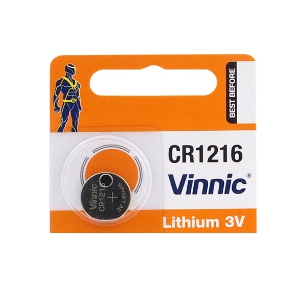 Vinnic CR1216 batteries 3V Vinnic lithium CR1216 in a package of 1 pc.