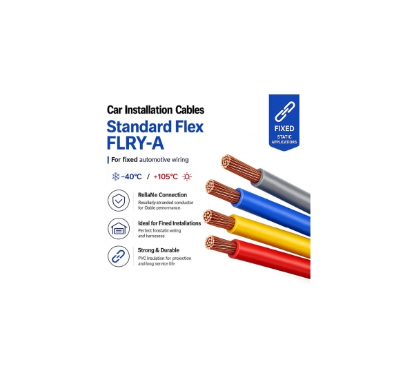 bqcable.com FLRY auto kabelis 2.50mm² dzeltens, iepakojums 100m