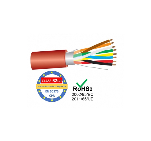 ProBase™ Kabelis ugunsdrošības sistēmām PRO BASE - 4x2x0.8, sarkans, B2ca, 100m