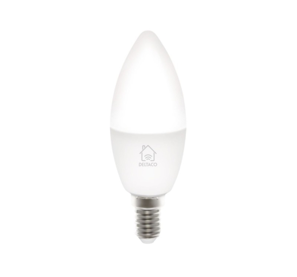 DELTACO LED Spuldze, E14, WIFI 2.4GHZ, 5W, 470LM, Dimmējama, 2700K-6500K, 220-240V