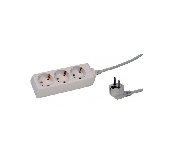 ElectroBase ® Pagarinātājs 1,5m 3rozetes 3G1,0 balts 113001