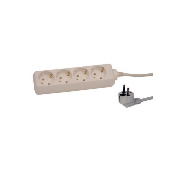 ElectroBase ® Pagarinātājs 5,0m 4rozetes 3G1,0 balts 114005