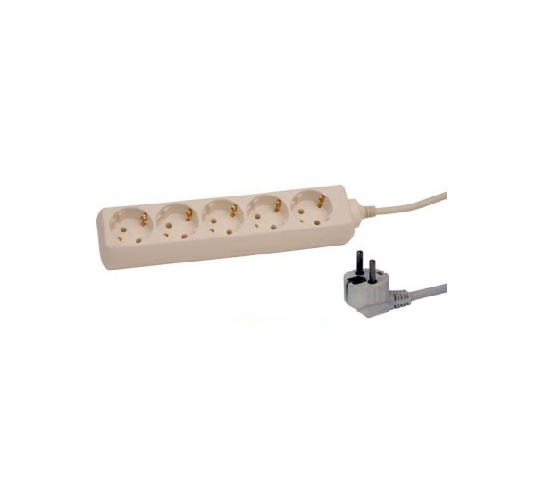 ElectroBase ® Pagarinātājs 1,5m 5rozetes 3G1,0 balts 115001