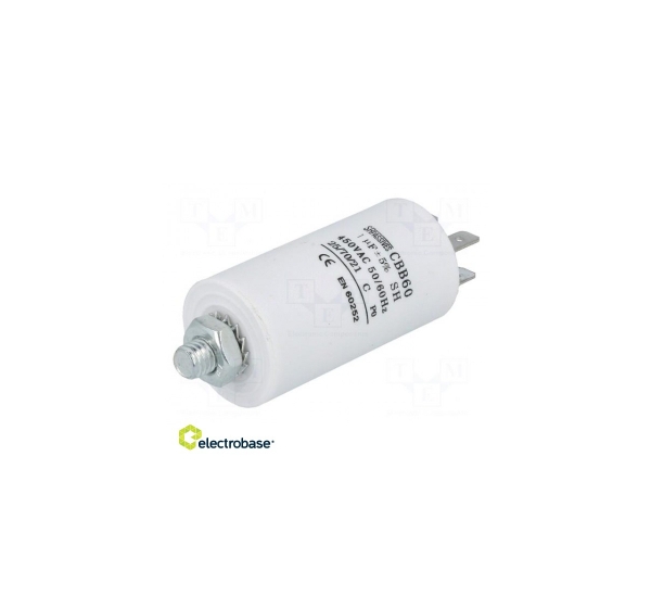 Capacitor: motors, run; 1uF; 450V; ¨30x57mm; -25÷70°C; ±5%; 3000h
