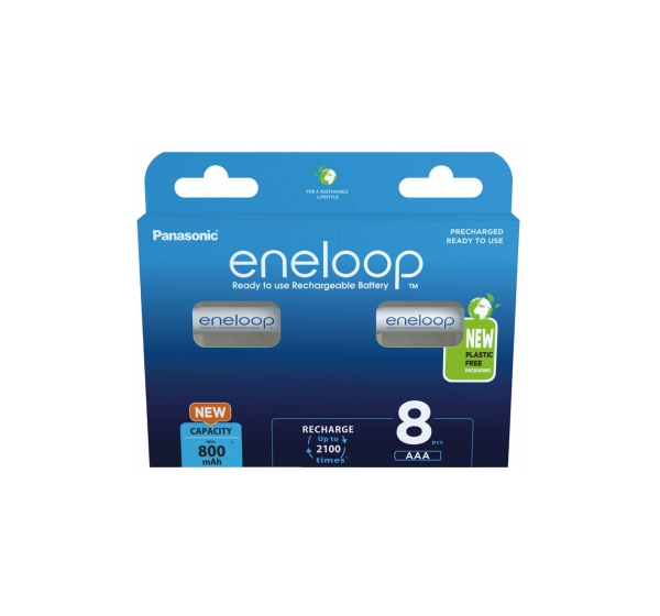 Eneloop Panasonic Akumulatori 1.2V Eneloop Ni-MH BK-4MCDE/8BE Eco iepakojumā 8 gb.