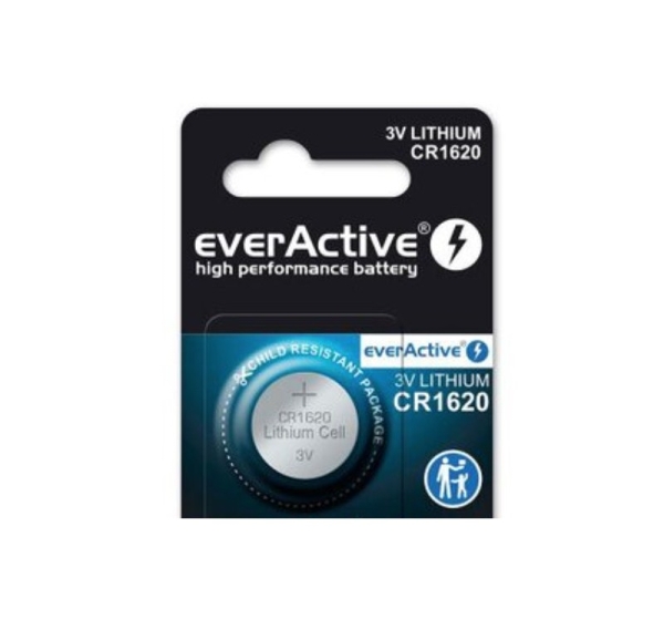 everActive™ CR1620 baterijas everActive litija iepakojuma 1 gb.
