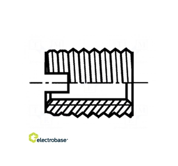 Threaded insert hardened steel zinc M6