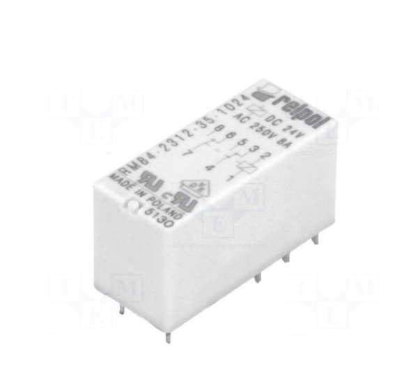 Relejs: elektromagnētiskais DPDT Spole: 24VDC 8A/250VAC