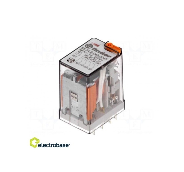 Relejs: elektromagnētiskais 4PDT Spole:48VAC 7A/250VAC