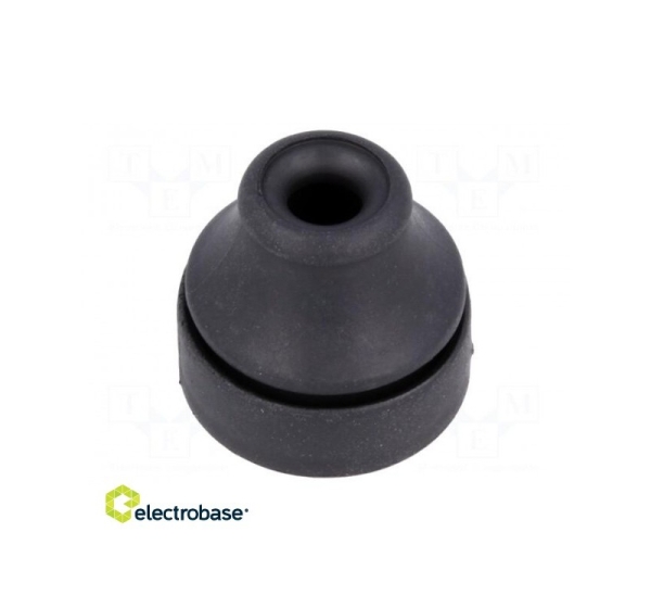 Grommet | Ømount.caurums:16mm | TPE (termoplastiskais elastomērs) | melns