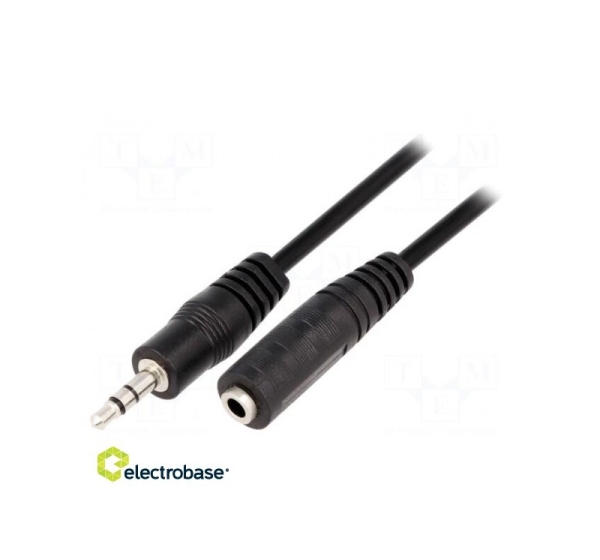Kabelis | Jack 3,5 mm ligzda, 3,5 mm spraudnis | 1,5 m | melns