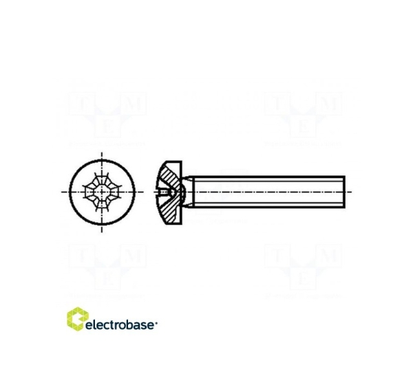 Screw M4x25 Head:cheese head Phillips