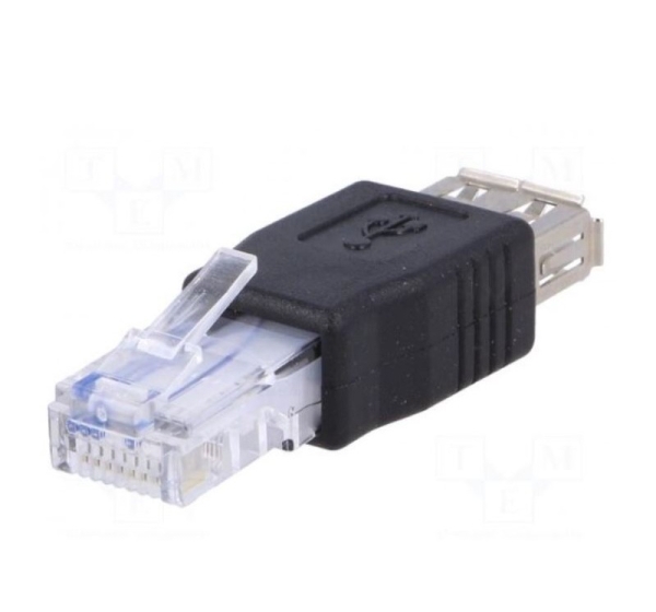 Pāreja:adapteris | USB 2.0 | melns | RJ45 spraudnis, USB A ligzda
