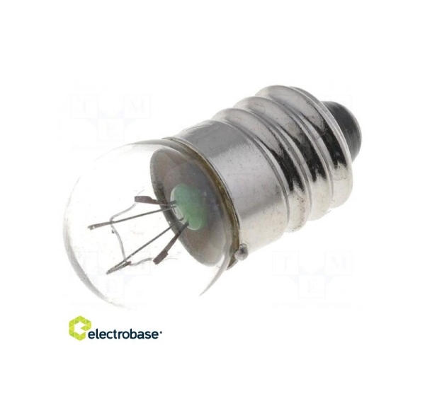 Filament lamp: miniature; E10; 12VDC; 100mA; Bulb: spherical; 1.2W