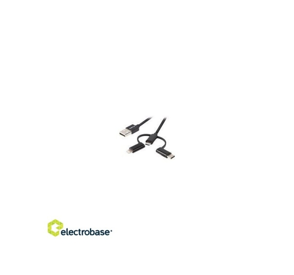 LANBERG 3in1 kabelis USB-A(M) micro-b M