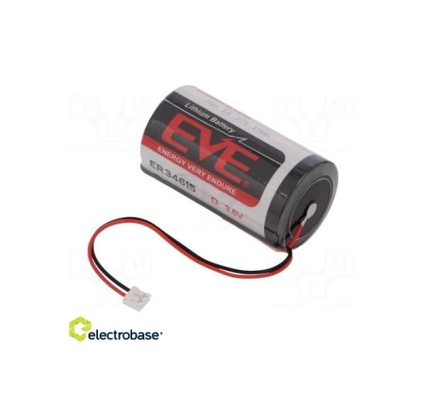 Akumulators: litija | 3,6 V | D | JST EHR-2 ligzda | 19000 mAh