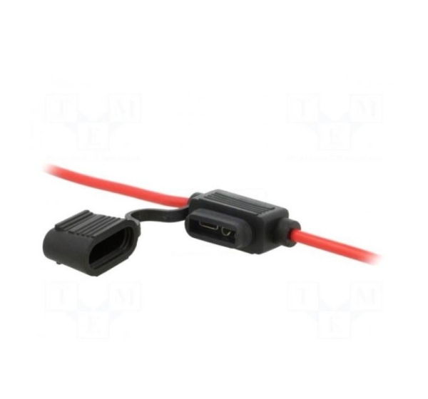 Fuse holder; 19mm; 30A; on cable; Leads: 2 leads; ways: 1; -40÷125°C
