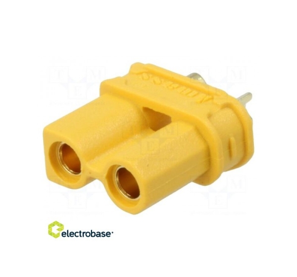 Plug; DC supply; XT30; female; PIN: 2; for cable; soldered; 15A; 500V