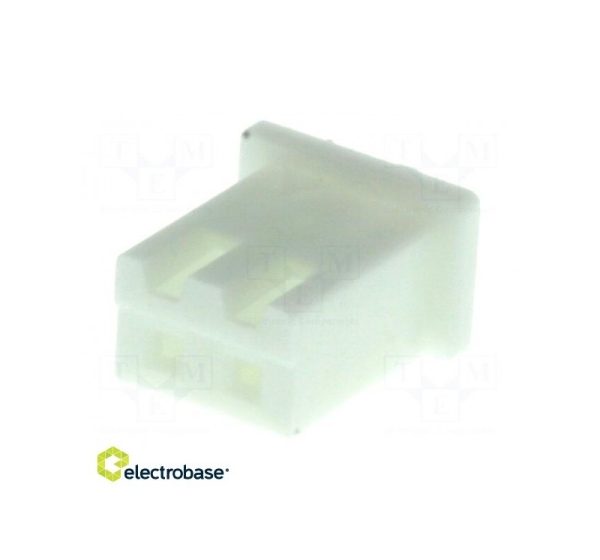 Wire-board; plug; female; XH; 2.5mm; PIN: 2; w/o contacts; for cable