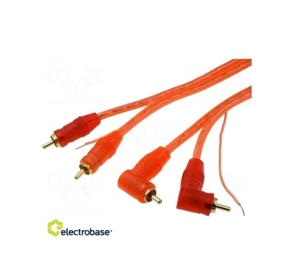 Cable | for amplifier | RCA plug x2,RCA plug x2 angled,control