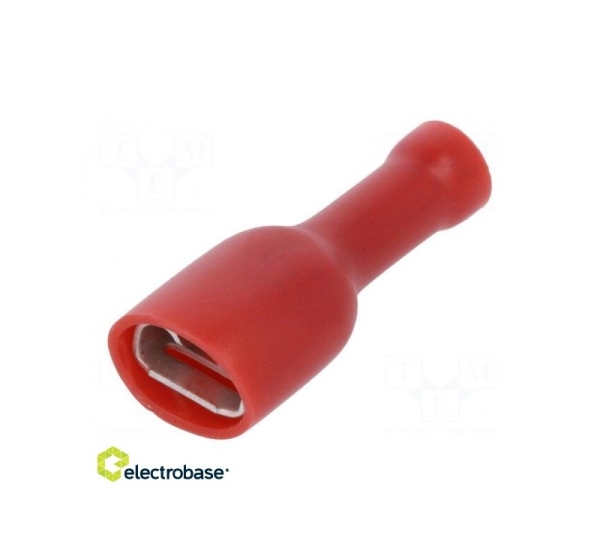 Terminal: flat; 6.3mm; 0.8mm; female; 0.5÷1.5mm2; crimped; red