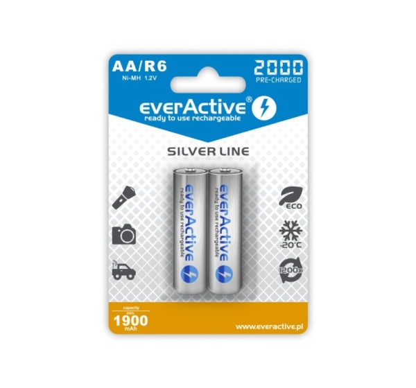 everActive™ R06/AA akumulatori 1.2V everActive Silver line Ni-MH 2000 mAh iepakojumā 2 gb.