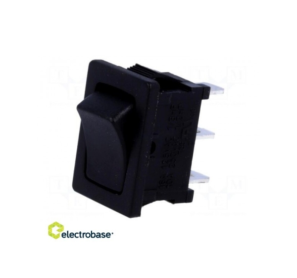 ROCKER; SPDT; Pos: 2; ON-ON; 10A/250VAC; black; none; 50m?; UL94V-2