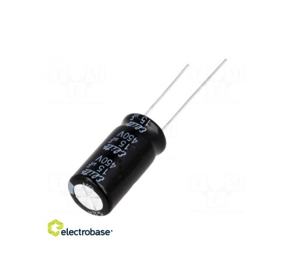 Kondensators: elektrolītiskais THT 15uF 450VDC