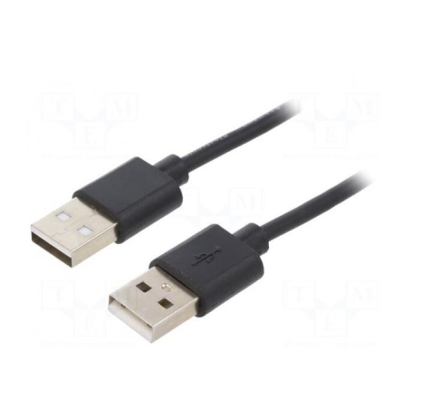 Kabelis | USB 2.0 | USB A spraudnis, abas puses | niķelēts | 1,8 m | melns