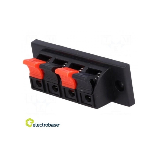 Terminal; loudspeaker; stereo; for panel mounting; Width: 70mm