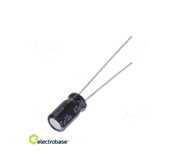 Kondensators: elektrolītiskais THT 47uF 16VDC