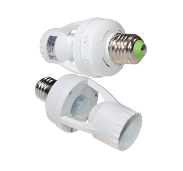 Patrona Ar Sensoru E27 60W, IP20 Balta