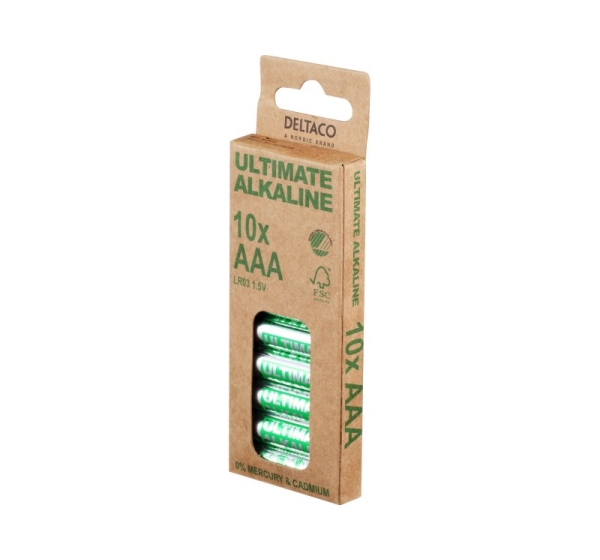 DELTACO AAA LR03 baterija 1.5V Deltaco Ultimate Alkaline | Industrial iepakojumā 10 gb.