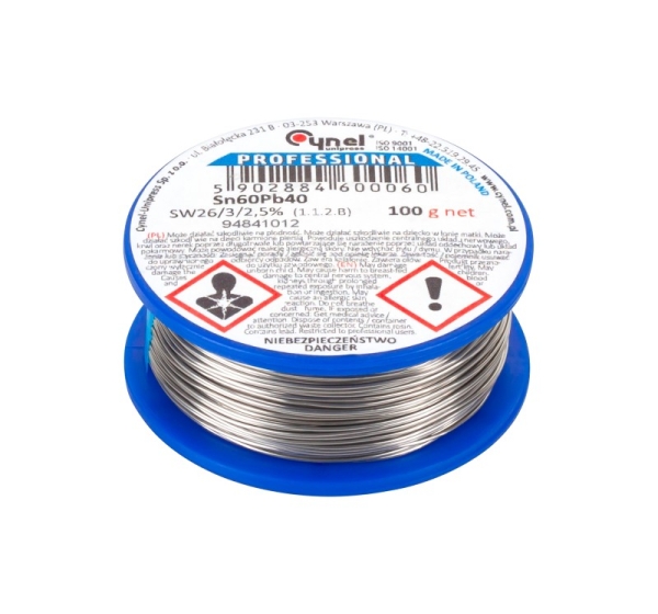 Lodēšanas alva 1.5mm / 100g Sn60Pb40 CYNEL