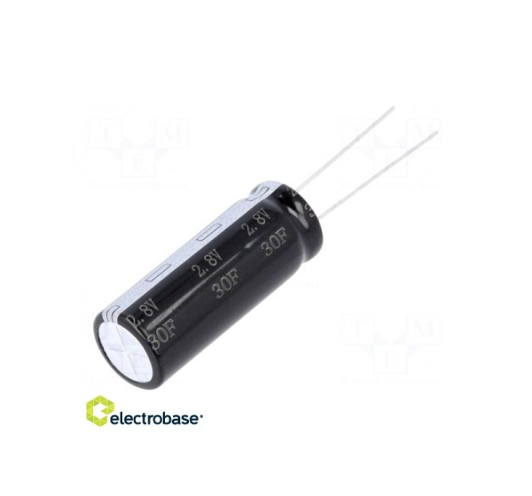 Superkondensators | THT | 30F | 2.8VDC | ±20% | Ø12,5x34mm | 35m9 | - 40÷65°C