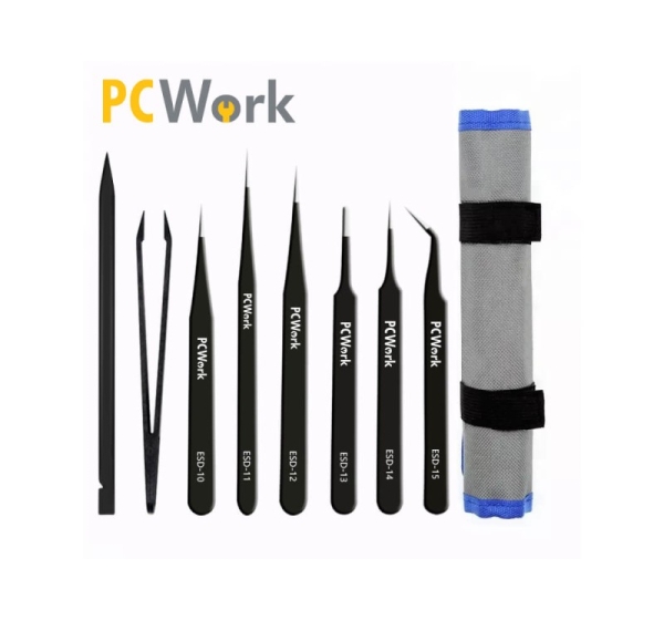 PCWork Pincetes - komplekts 8gb. ESD safe, tērauda