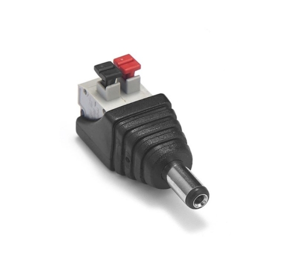 ElectroBase ® Premium 5.5x2.1mm DC Spraudnis | 12V/24V | 2 Pin Press Type | Bezinstrumenta montāžai