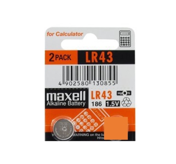 Maxell G12 baterijas 1.5V Maxell Alkaline LR43/186 iepakojumā 1 gb.