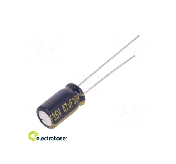 Capacitor:electrolytic low ESR THT 47uF