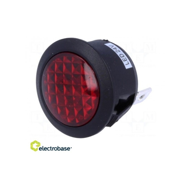 Indikators: LED ievērojams sarkans 24VDC